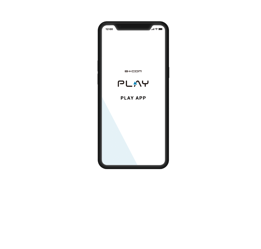 専用モバイルアプリ「B+COM PLAY APP」本体イメージ中央